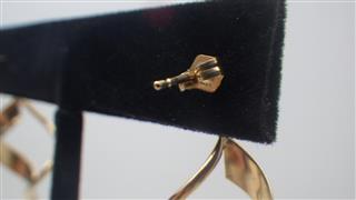 14K Yellow Gold Earrings 1.4g, Marked: 14K on stem